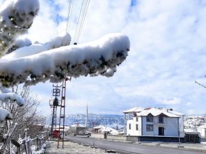 Yozgat’ta Nisan Karı Çiçek Açan Dalları Karla Kapladı