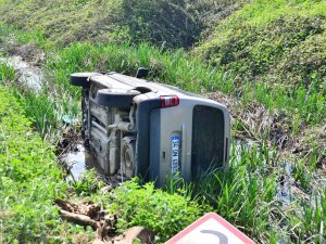 Devrilen Bidonu Düzeltirken Kaza Yaptı