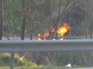 Bursa’da Seyir Halindeki Otomobil Alev Alev Yandı