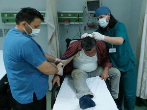 Kestiği Armut Dalı Kafasına Düşen Şahıs Hastanelik Oldu