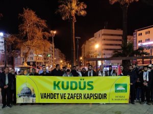 İ̇srail’in Mescid-i Aksa’ya Yönelik Çirkin Saldırısı Denizli’de Protesto Edildi