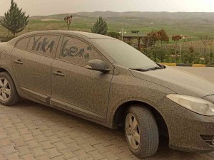 Siirt’te Araç Ve Balkonlar Tozla Kaplandı