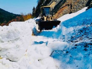 Sinop’ta Kar Nedeniyle Kapalı Olan Köy Yolu Ulaşıma Açıldı