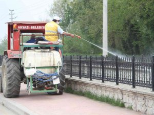 Akyazı’da Cadde Ve Sokaklar İlaçlanıyor