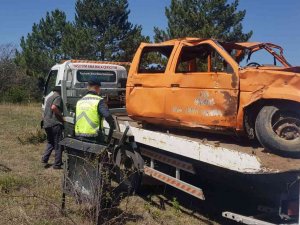 Trafik Kazalarına Hasarlı Araçla Dikkat Çekiliyor