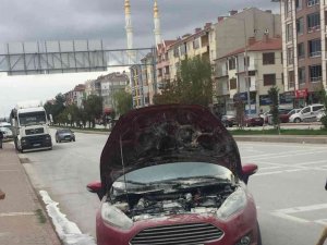 Konya’da Otomobilde Yangın Paniği