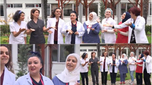 Trabzon'da hemşire ve ebelerin seslendirdiği yöresel şarkılara klip çekildi