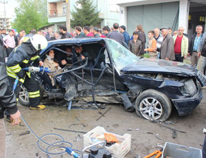Samsun'da trafik kazası 4 yaralı