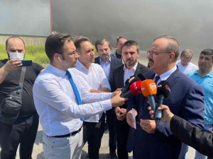 Bursa Protokolü Yangın Mahalline Geldi, Bilgi Verdi