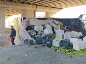 Elazığ’da Sebze Yüklü Kamyon Devrildi: 3 Yaralı