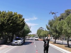 Çeşme’de Dron Destekli Trafik Denetimi