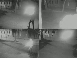 Samsun’da Molotoflu Saldırının Görüntüleri Ortaya Çıktı