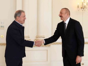Bakan Akar Ve Beraberindeki Tsk Komuta Kademesi, Aliyev İle Görüştü
