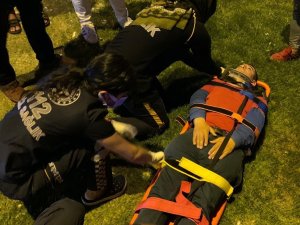 Motosiklet Yayaya Çarptı: 1 Yaralı
