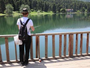 Tatilciler Sıcak Havada Gölcük Tabiat Parkı’na Akın Etti