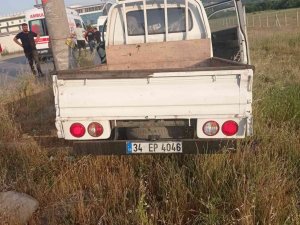 Elektrik Direğine Çarpan Kamyonetin Sürücüsü Yaralandı