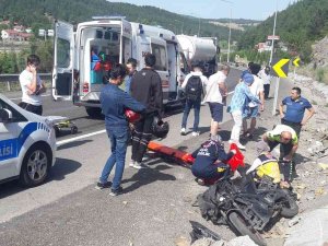 Motosiklet Devrildi; 1 Yaralı