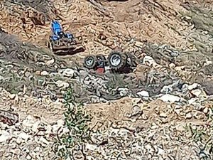 Şarampole Yuvarlanan Traktörün Sürücüsü Yaralandı