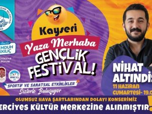 Büyükşehir’in Hafta Sonu Gerçekleşecek Gençlik Festivali Konserleri Erciyes Kültür Merkezi’ne Alındı