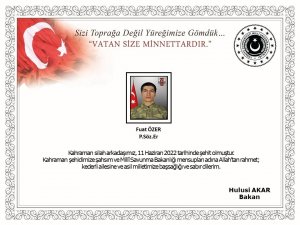 Msb: “Pençe-kilit Operasyon Bölgesinde 1 Asker Şehit Oldu, 3 Asker Yaralandı”