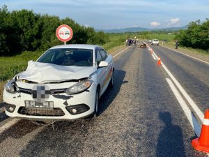Aniden Otomobilin Önüne Çıkan İnek Telef Oldu