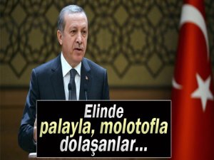 Erdoğan: 'Elinde palayla, molotofla dolaşanlar...'