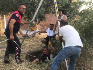 Germencik’te Kuyuya Düşen Kedinin İmdadına İtfaiye Ekipleri Yetişti