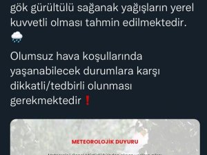 Sakarya Valiliği’nden Kuvvetli Yağış Uyarısı