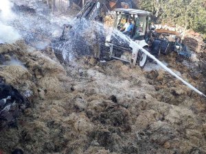 Saman Balyalarında Çıkan Yangında İki Ev Zarar Gördü