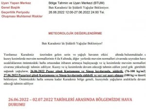 Sinop Ve Kastamonu İçin Korkutan Uyarı: 100 Kg Yağış Düşebilir