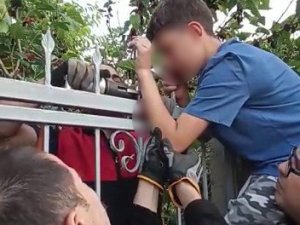 Dut Toplamak İsteyen Çocuğun Eline Korkuluk Demiri Saplandı
