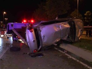 Kartal’da Kontrolden Çıkan Otomobil Ağaca Çarparak Takla Attı: 1’i Ağır 2 Yaralı