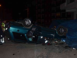 Takla Atan Otomobilden Yara Almadan Kurtuldular