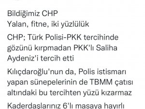 Bakan Soylu: “Chp; Türk Polisi-pkk Tercihinde Gözünü Kırpmadan Pkk’lı Saliha Aydeniz’i Tercih Etti”