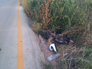 Domuza Çarpan Motosiklet Sürücüsü Ölümden Döndü