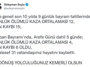 Kurban Bayramı’nda Trafik Kazalarında 31 Kişi Hayatını Kaybetti