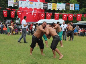 Pehlivanlar Çarpışınca Rakiplerini Şaşırıp Birbirlerine Girdiler