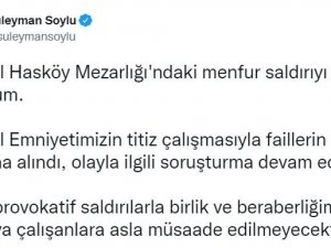Bakan Soylu, İ̇stanbul Hasköy Mezarlığı’na Yapılan Saldırıyla İlgili 2 Kişinin Gözaltına Alındığını Duyurdu