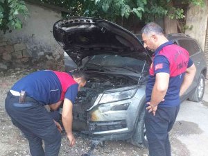 Park Halindeki Otomobilde Yangın