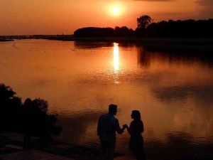 Meriç Nehri’nde Hayran Bırakan Gün Batımı Manzarası