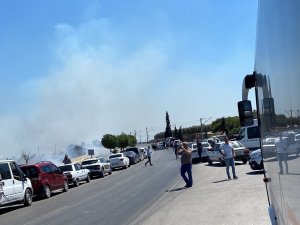 Yol Kenarındaki Ot Yangını Kontrol Altına Alındı