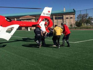 Konya’da Kalp Krizi Geçiren Hasta Hava Ambulansıyla Nakledildi