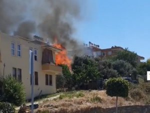 Bahçede Başlayan Yangın Evlere Sıçramadan Söndürüldü
