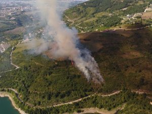 Kocaeli’de Ormanlık Alanda Yangın Çıktı, Söndürme Çalışmaları Devam Ediyor