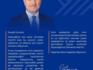 Yök Başkanı Özvar’dan Üniversite Tercihi Yapacaklara Mesaj