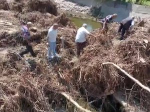 Köprüsü Yıkılan Köylüler, Ağaç Köklerinden Yaptıkları Patika Yol İle Karşıya Geçiyor