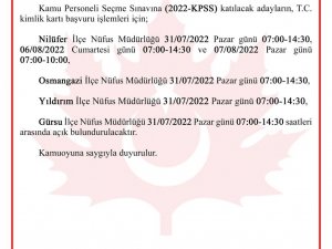 Kpss Adayları Dikkat! Bursa Valiliği Duyurdu