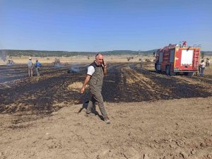 Kütahya’da Balya Makinesi Kıvılcımından Çıkan Yangında 2 Dekar Alan Yandı
