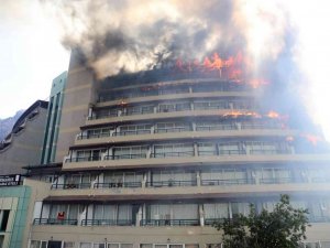 Uygulama Otelinin Yanan Odaları Görüntülendi