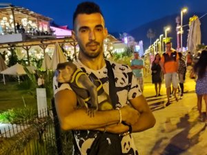Maymun Üzerinden Maddi Menfaat Sağlayan Şahıs Kgys Kameralarına Takıldı